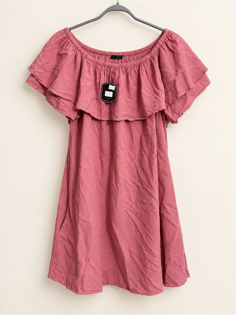 Giocam Rita Dusty Rose Ruffle Cotton Dress | XL | New With Tags